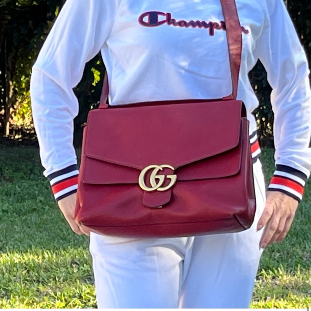 Extra Large Gucci Marmont GG Gold Buckle Bag